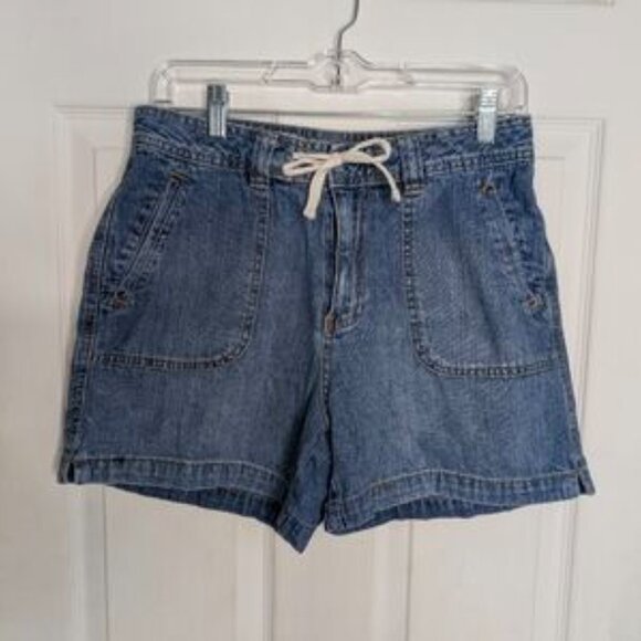 St. John's Bay Vintage High Rise Drawstring Denim Shorts - Picture 2 of 10